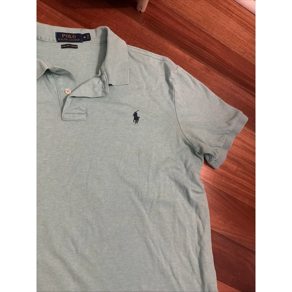 Polo Ralph Lauren Pima Soft Touch Turquoise Blue Men's Collared Shirt Medium